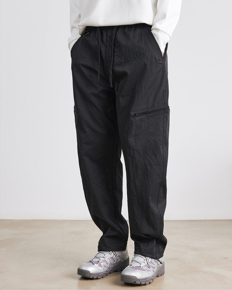 24/7 Relaxed Drawstring Waistband Trousers with Side Zippers