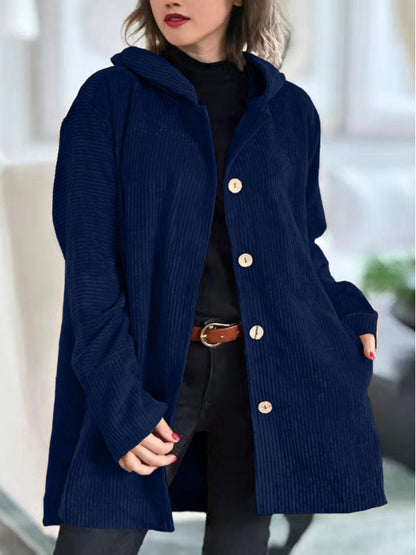 Cordia - Cozy Corduroy Hooded Jacket