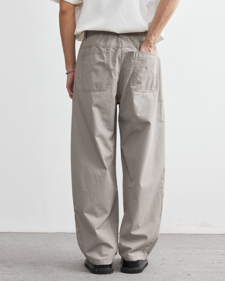 Relaxed Elastic Waistband Jeans look Trousers
