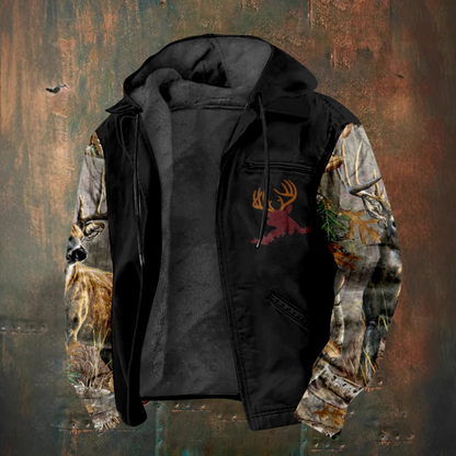 Hooded zip-up vest jacket