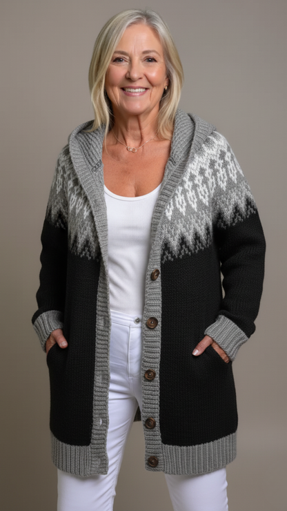 Nanna | Vintage Icelandic Hooded Cardigan