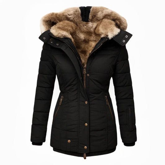AnnaFrost™ | Manteau d’hiver chaud doublé en fausse fourrure