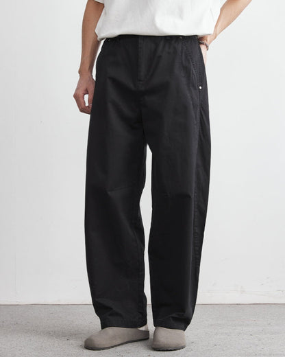 Relaxed Elastic Waistband Jeans look Trousers