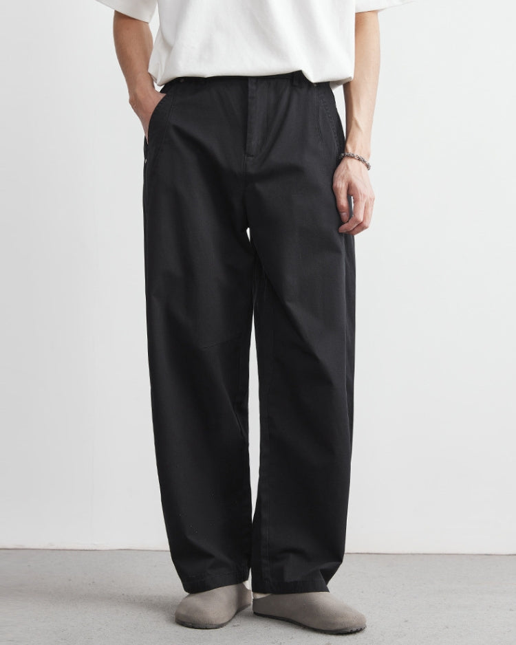 Relaxed Elastic Waistband Jeans look Trousers