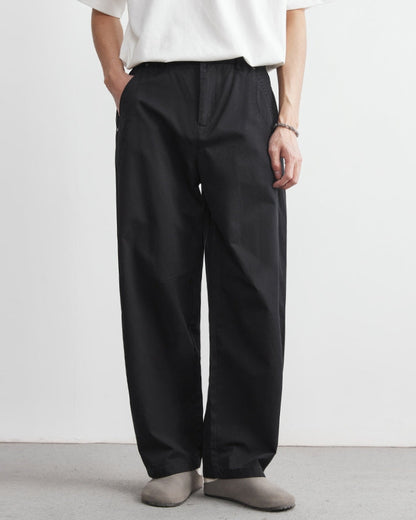 Relaxed Elastic Waistband Jeans look Trousers
