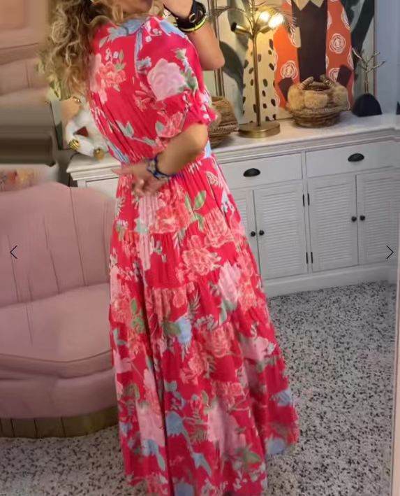 Tessa™ | Elegant dress with floral print and V-neck