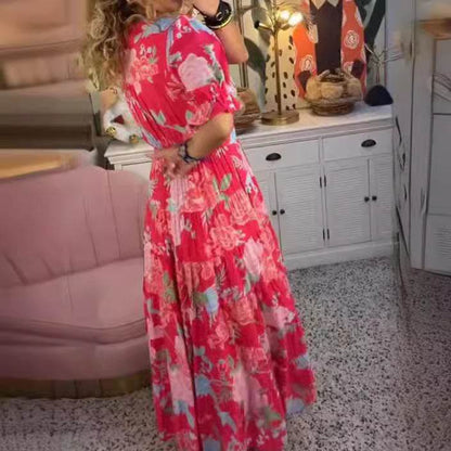 Tessa™ | Elegant dress with floral print and V-neck