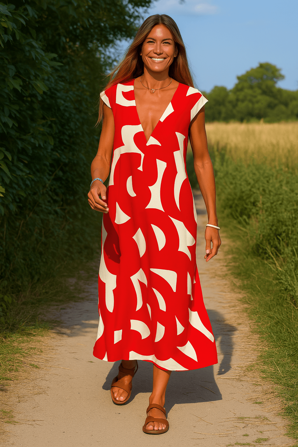 Eva™ | Flowing dress with V-neck