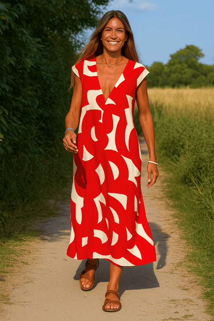 Eva™ | Flowing dress with V-neck