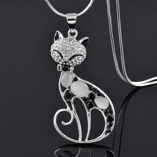 Collier Cats of Love en argent sterling avec zirconias sertis