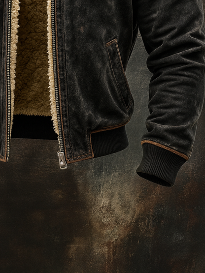 Mathews™ | Veste matelassée noire avec intérieur Sherpa ultra-doux