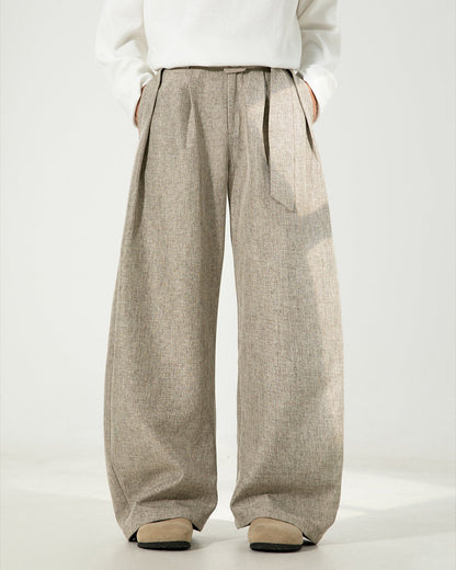 Wool-Blend Wide-Leg Trousers