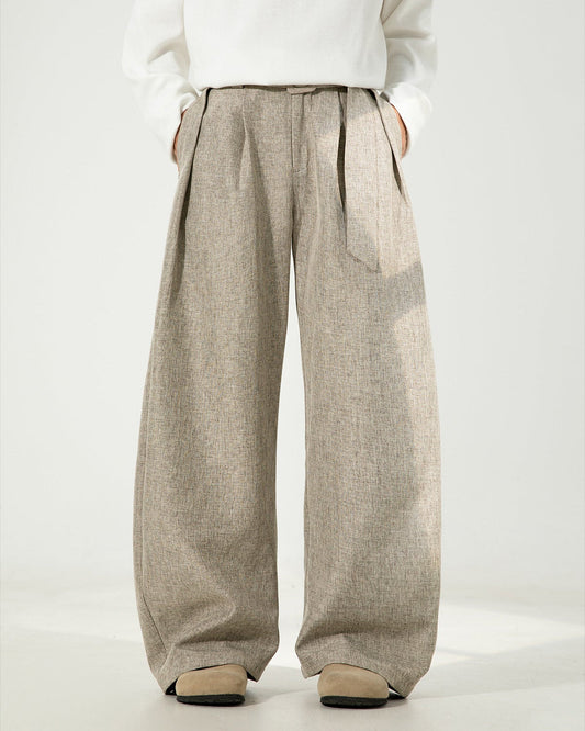 Wool-Blend Wide-Leg Trousers