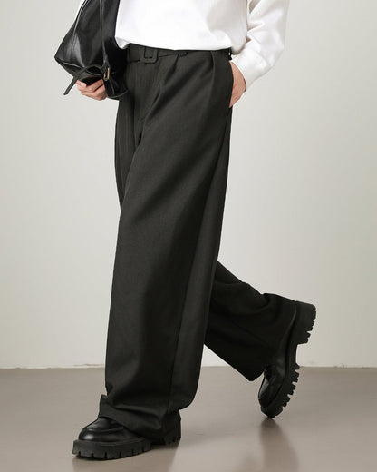 Wool-Blend Wide-Leg Trousers
