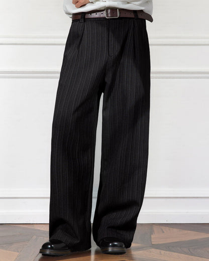 Etro Draped Striped Trousers – Loose Pleated Straight-Leg Fit