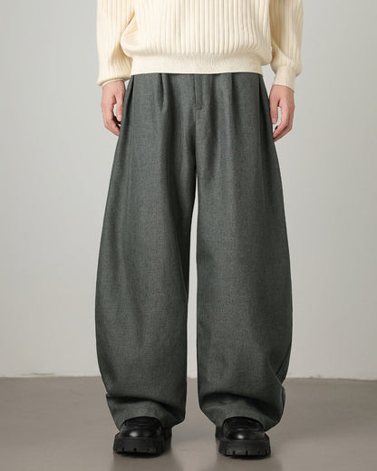 Wool-Blend Wide-Leg Trousers