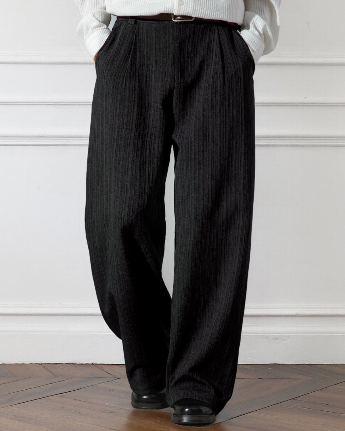 Etro Draped Striped Trousers – Loose Pleated Straight-Leg Fit