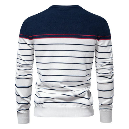 Adrien™ | Pull Rayé Marin