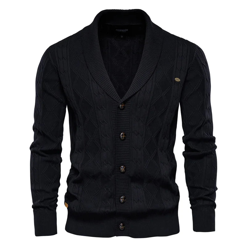 Waldemar | Cardigan pour homme avec patte de boutonnage