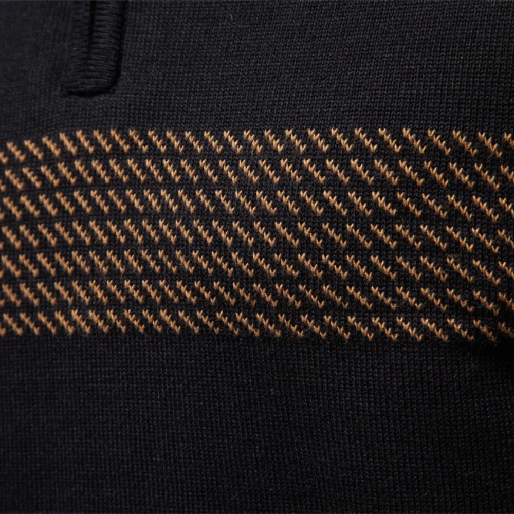 Gérald™ | Pull à Col Zippé Rayé
