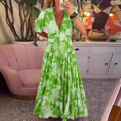 Tessa™ | Elegant dress with floral print and V-neck