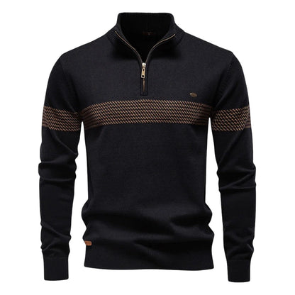 Gérald™ | Pull à Col Zippé Rayé