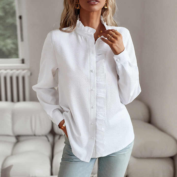 Aurora | Ruffled Button-Up Blouse